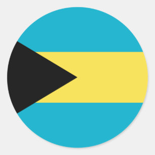 Pegatina Redonda Bandera de Bahamas