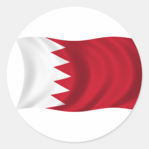 Pegatina Redonda Bandera de Bahrein