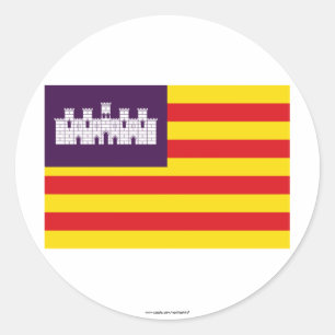Pegatina Redonda Bandera de Balearic Island