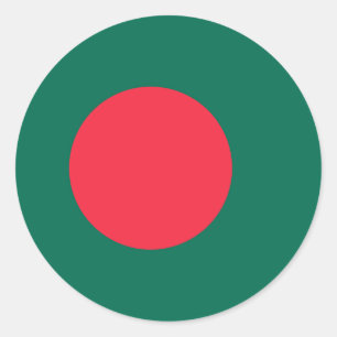 Pegatina Redonda Bandera de Bangladesh