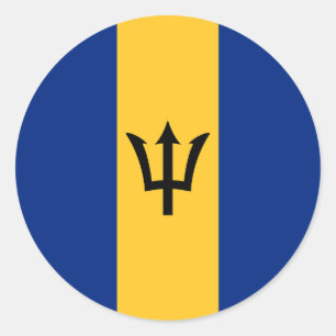 Pegatina Redonda Bandera de Barbados