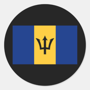 Pegatina Redonda Bandera de Barbados