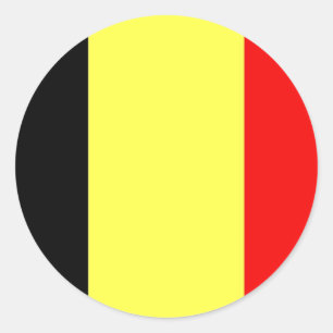 Pegatina Redonda Bandera de Bélgica