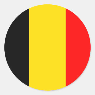 Pegatina Redonda Bandera de Bélgica