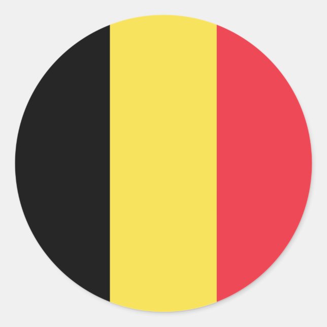 Pegatina Redonda Bandera de Bélgica (Anverso)