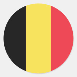 Pegatina Redonda Bandera de Bélgica