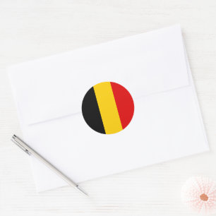 Pegatina Redonda Bandera de Bélgica