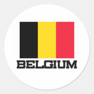 Pegatina Redonda Bandera de Bélgica