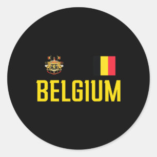 Pegatina Redonda Bandera de Bélgica Belgie Fútbol Fútbol Fan Hombre