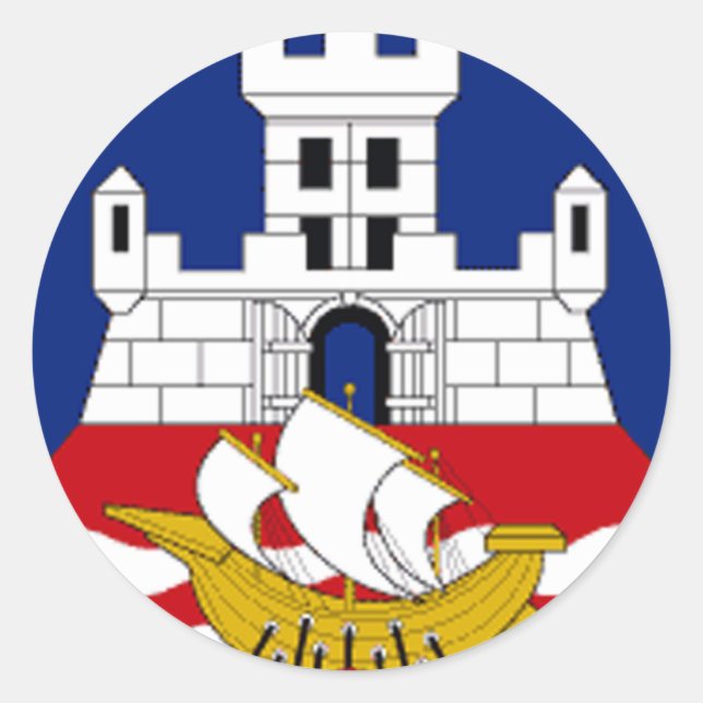 Pegatina Redonda Bandera de Belgrado