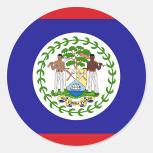 Pegatina Redonda Bandera de Belice