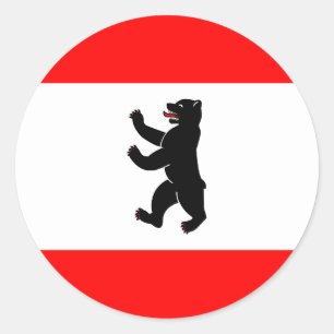 Pegatina Redonda Bandera de Berlín de alta calidad