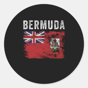 Pegatina Redonda Bandera de Bermudas perturbada - Bandera de Bermud