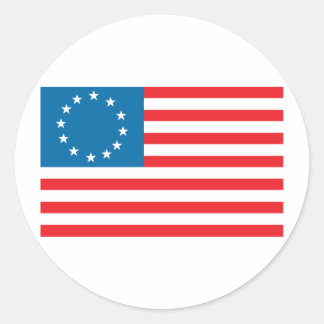 Pegatina Redonda Bandera de Betsy Ross