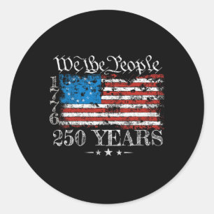 Pegatina Redonda Bandera de Betsy Ross 1776 Nosotros El Pueblo 250