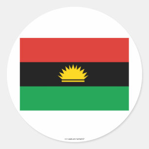 Pegatina Redonda Bandera de Biafra (1967-1970)