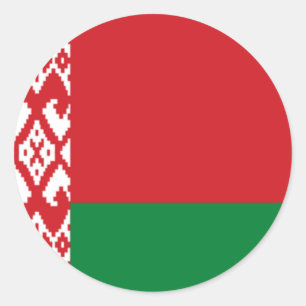 Pegatina Redonda Bandera de Bielorrusia