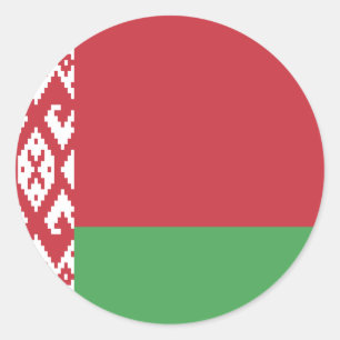 Pegatina Redonda Bandera de Bielorrusia