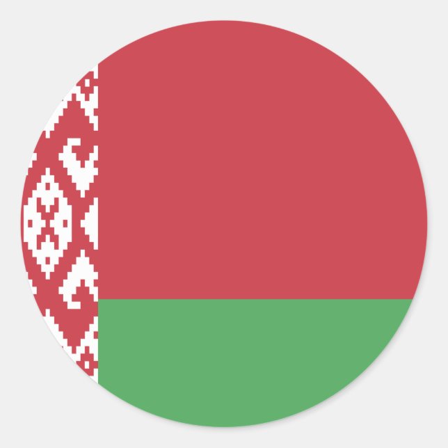 Pegatina Redonda Bandera de Bielorrusia (Anverso)