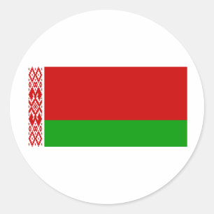 Pegatina Redonda Bandera de Bielorrusia por