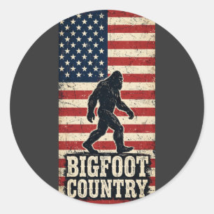 Pegatina Redonda Bandera de Bigfoot País