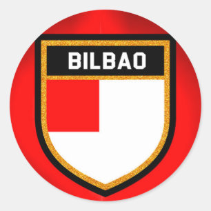Pegatina Redonda Bandera de Bilbao