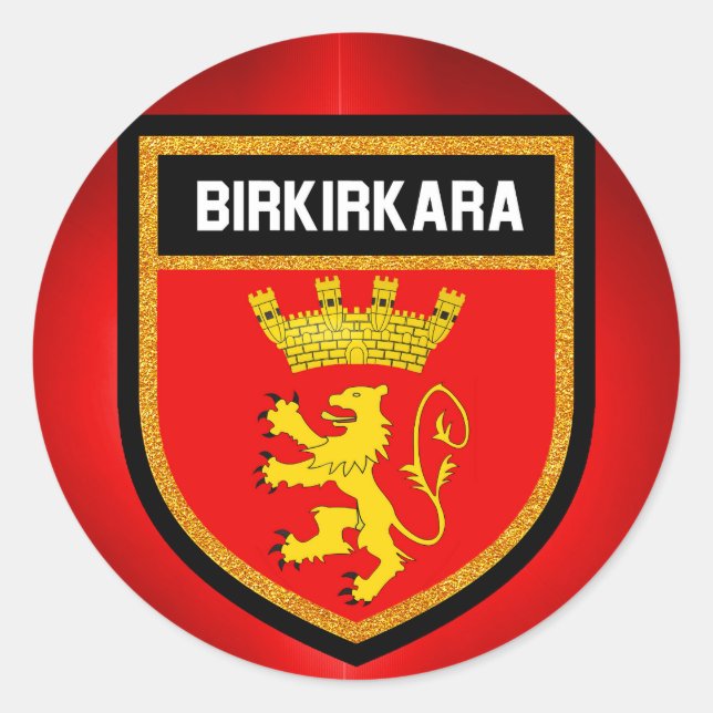 Pegatina Redonda Bandera de Birkirkara (Anverso)