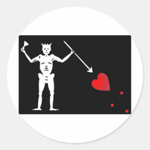 Pegatina Redonda Bandera de BlackBeards (Edward enseña)