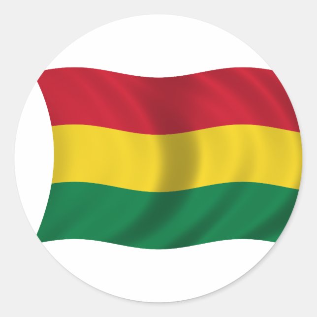 Pegatina Redonda Bandera de Bolivia (Anverso)