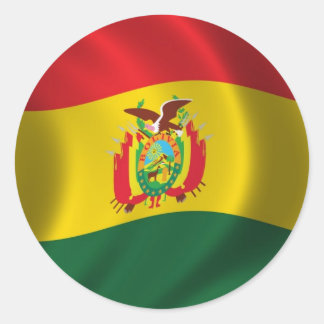 Pegatina Redonda Bandera de Bolivia
