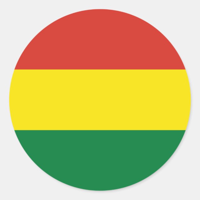 Pegatina Redonda Bandera de Bolivia (Anverso)