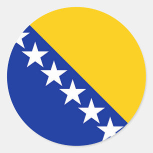 Pegatina Redonda Bandera de Bosnia y Herzegovina