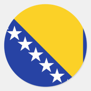 Pegatina Redonda Bandera de Bosnia y Herzegovina
