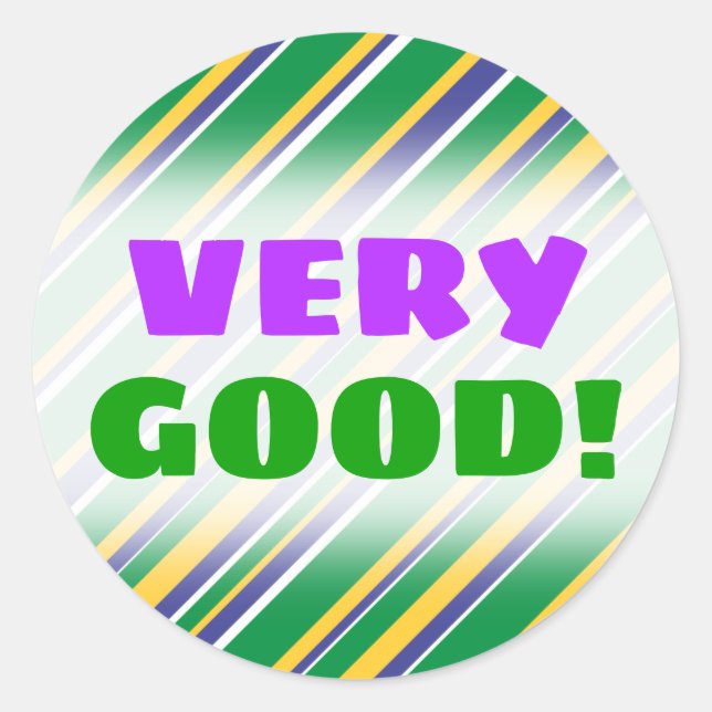 Pegatina Redonda Bandera de Brasil inspirada en el patrón de franja (Anverso)