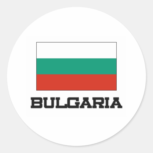 Pegatina Redonda Bandera de Bulgaria (Anverso)