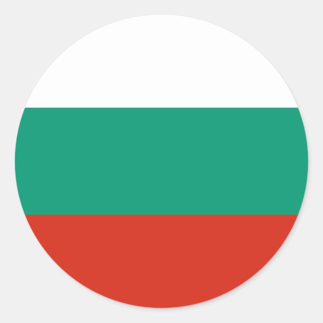 Pegatina Redonda Bandera de Bulgaria (Anverso)