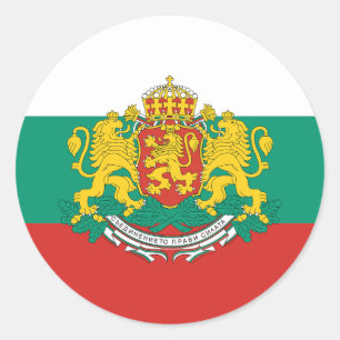 Pegatina Redonda Bandera de Bulgaria