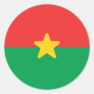 Pegatina Redonda Bandera de Burkina Faso