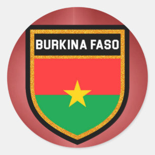 Pegatina Redonda Bandera de Burkina Faso