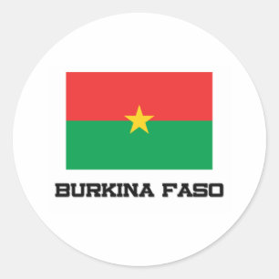 Pegatina Redonda Bandera de Burkina Faso