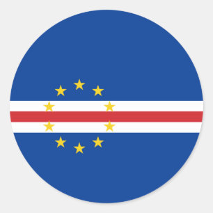 Pegatina Redonda Bandera de Cabo Verde