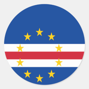 Pegatina Redonda Bandera de Cabo Verde
