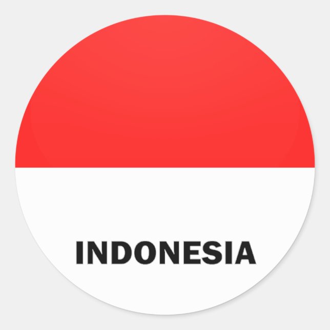 Pegatina Redonda Bandera de calidad de sondeo de Indonesia (Anverso)