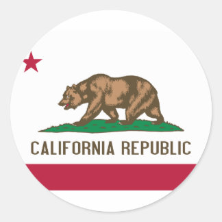 Pegatina Redonda Bandera de California