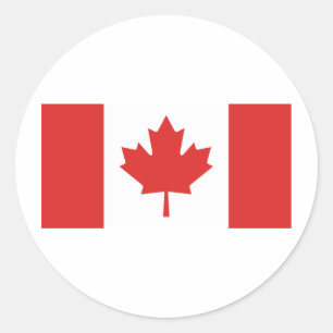 Pegatina Redonda Bandera de Canadá