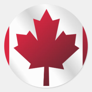 Pegatina Redonda Bandera de Canadá