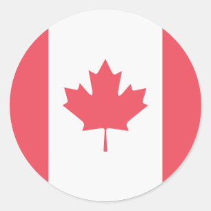 Pegatina Redonda Bandera de Canadá