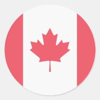 Pegatina Redonda Bandera de Canadá