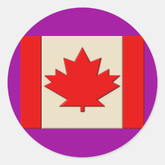 Pegatina Redonda Bandera de Canadá