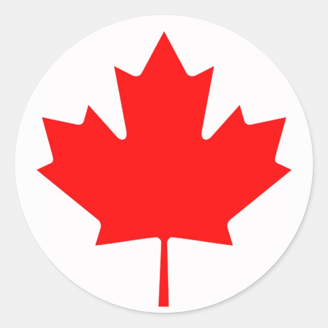 Pegatina Redonda Bandera de Canadá (Anverso)